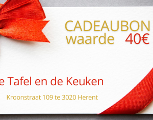 Cadeaubon ter waarde van 40€. Altijd fijn om te krijgen!!! En daarna te besteden in "de Tafel en de Keuken".